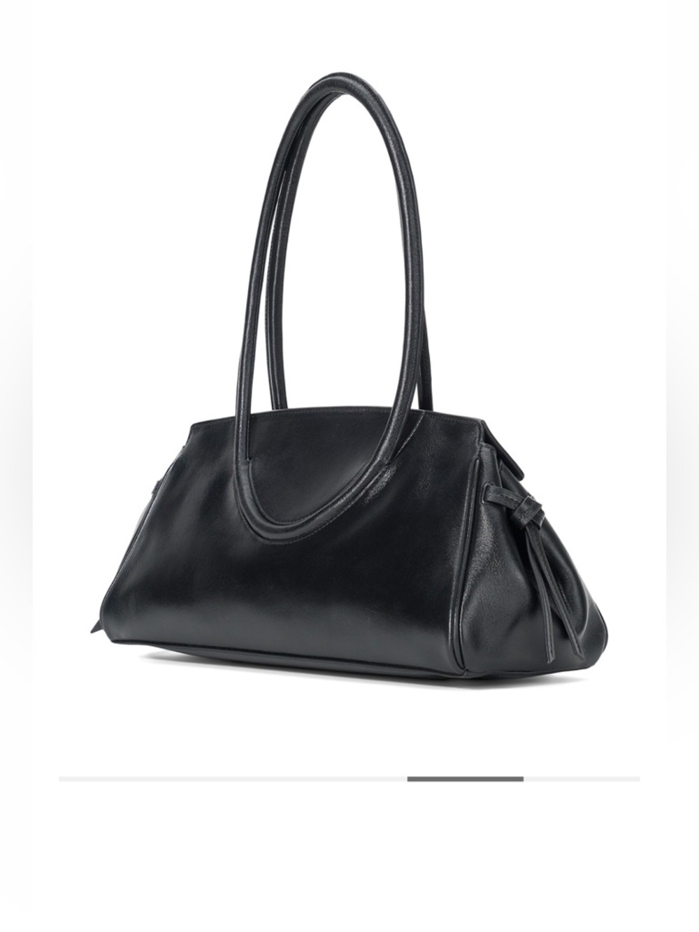 MAUDE Black Leather Shoulder Bag - Picture 2 of 10